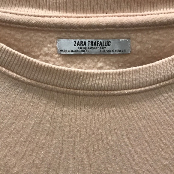 Zara Baby Pink Sweatshirt Crop - Picture 4 of 5
